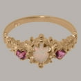 thumbnail image 6 of LBG British Made 9k Rose Gold Natural Opal & Pink Tourmaline Womens Anniversary Ring - 33 size options - Size 9, 6 of 9