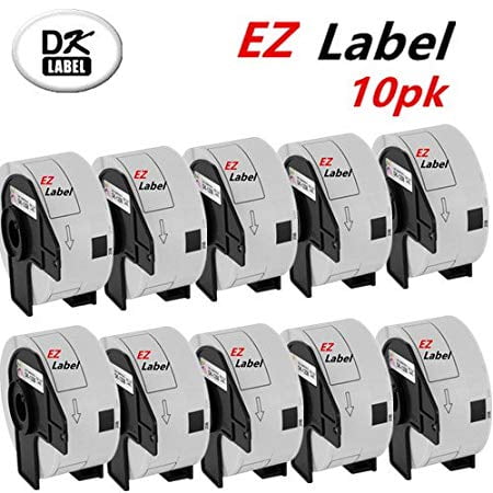 10 Rouleaux EZlabel Brother DK1208 Grandes Étiquettes d'Adresse 1-1/2 Pieds' X 3-1/2 Pieds' (38mm X 90.3mm)