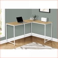 thumbnail image 3 of Desks, 58” L-Shaped Corner Home Office Desk, Modern Natural Laminate White Metal | Natural | Particle Board, 3 of 5