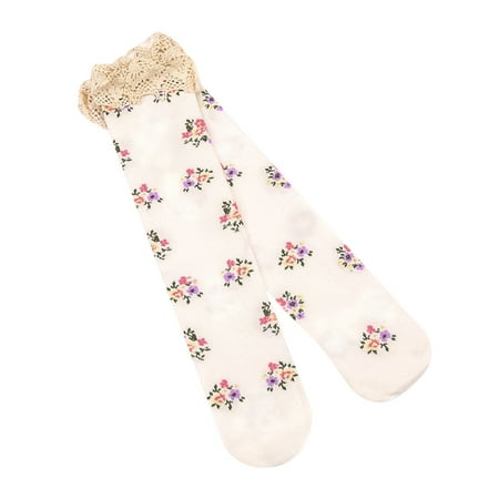 Kid's Girl's Baby Princess Lace Floral Boot Socks Winter Knee High Warm