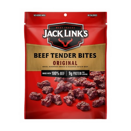 Jack Link's Beef Tender Bites, Original Flavor, Protein-Rich Snack, 3.25 oz Bag