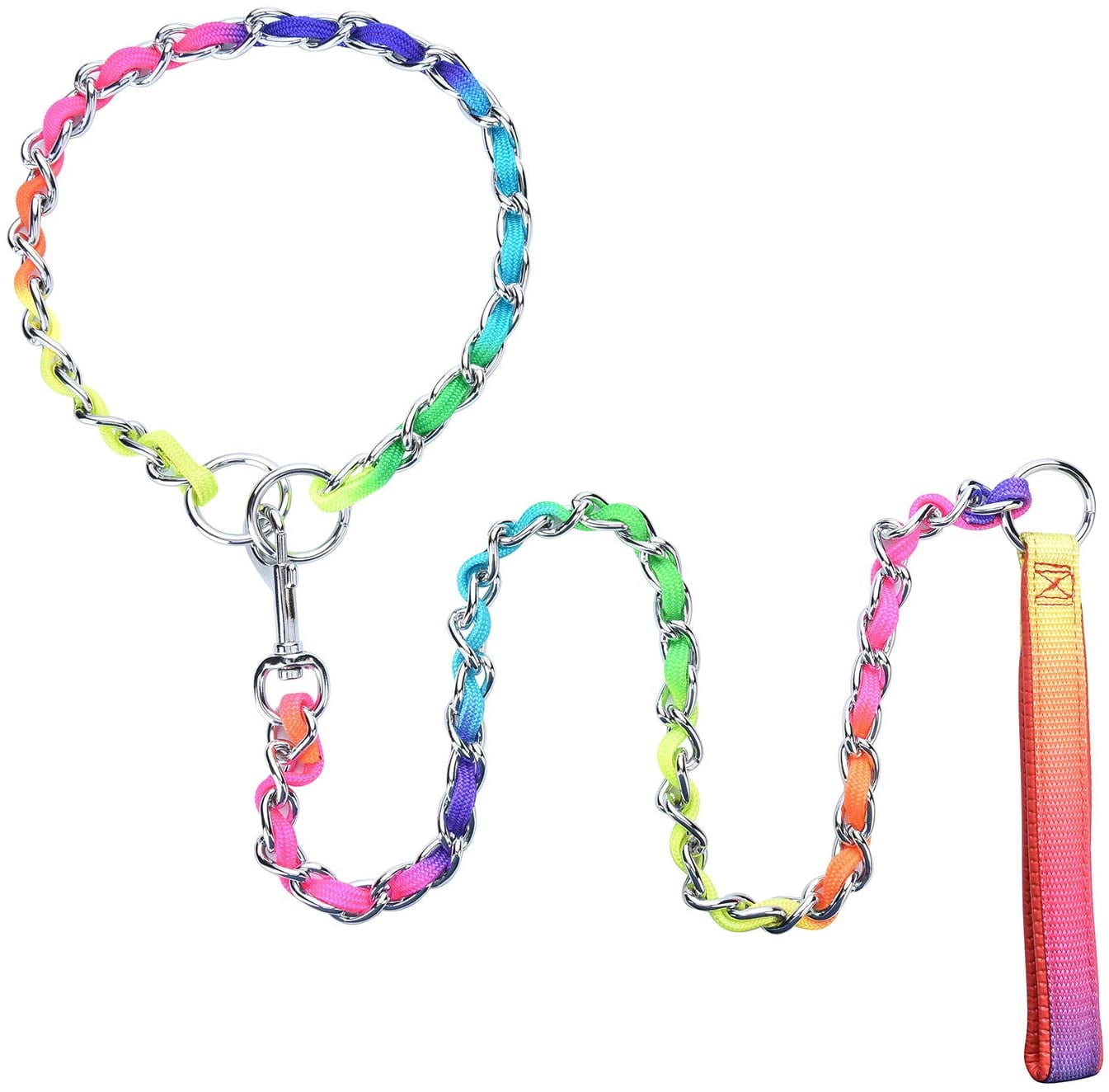 Chain Dog Leash, Stainless Steel Heavy Duty Training Chain Leash with Soft Handle for Medium Large Dogs, 40 inches 4.0 mm