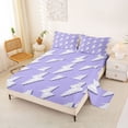 thumbnail image 2 of Erosebridal Abstract Lightning Pattern Bed Sheets,Purple And White King Sheets For Girls Boys 4-Piece, 2 of 6