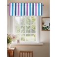 thumbnail image 2 of Valances for Windows Purple Blue Stripes Rod Pocket Cafe Window Treatments Valance Curtains for Kitchen Bathroom Laundry Basement Windows 60"x18", 2 of 9