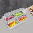 thumbnail image 4 of Wildnix 4-Compartment Stainless Steel Serving Container with Flip Lid, &nbsp; Food Storage Organizer for Fruits, Condiments, and Snacks, 4 of 6