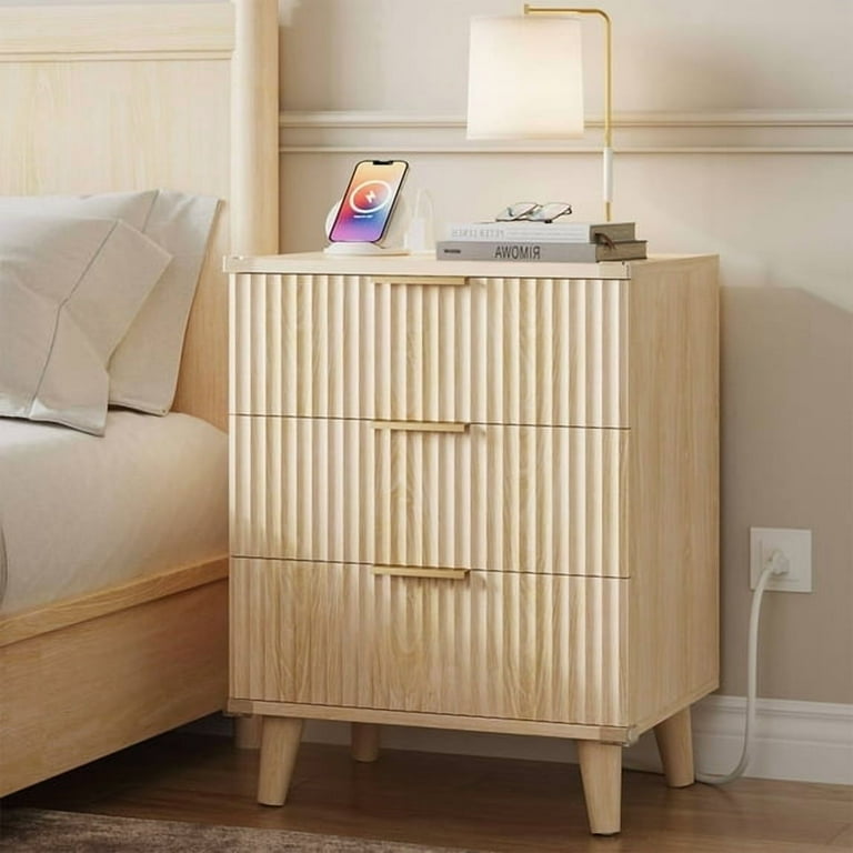 Laintene 3-Piece Boho Bedroom Set - 6-Drawer Dresser & 2 Nightstands with Drawer & USB Charging, Fluted Wooden Storage, Modern Dresser & Nightstand ... Laintene 3-Piece Boho Bedroom Set - 6-Drawer Dresser & 2 Nightstands with Drawer & USB Charging, Fluted Wooden Storage, Modern Dresser & Nightstand ...