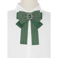 thumbnail image 4 of INSPIRE CHIC Bow Ties Striped Pre-Tied Ribbon Brooch Pin for Women Fashion Green, 4 of 4