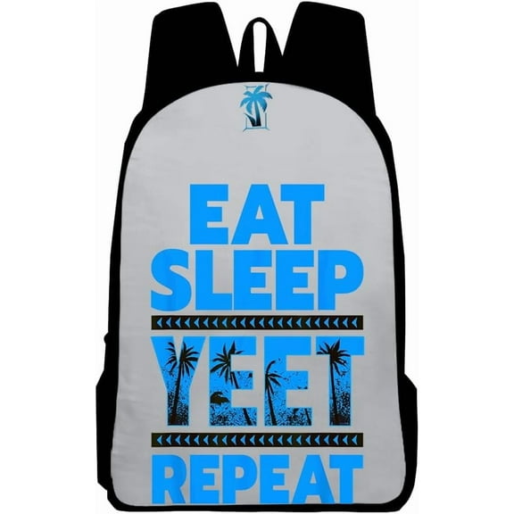 Jey Uso Eat Sleep Yeet Repeat Backpack Casual Daypack Women Men Rucksack Unisex Packsack Travel Bag (Gray,One Size)