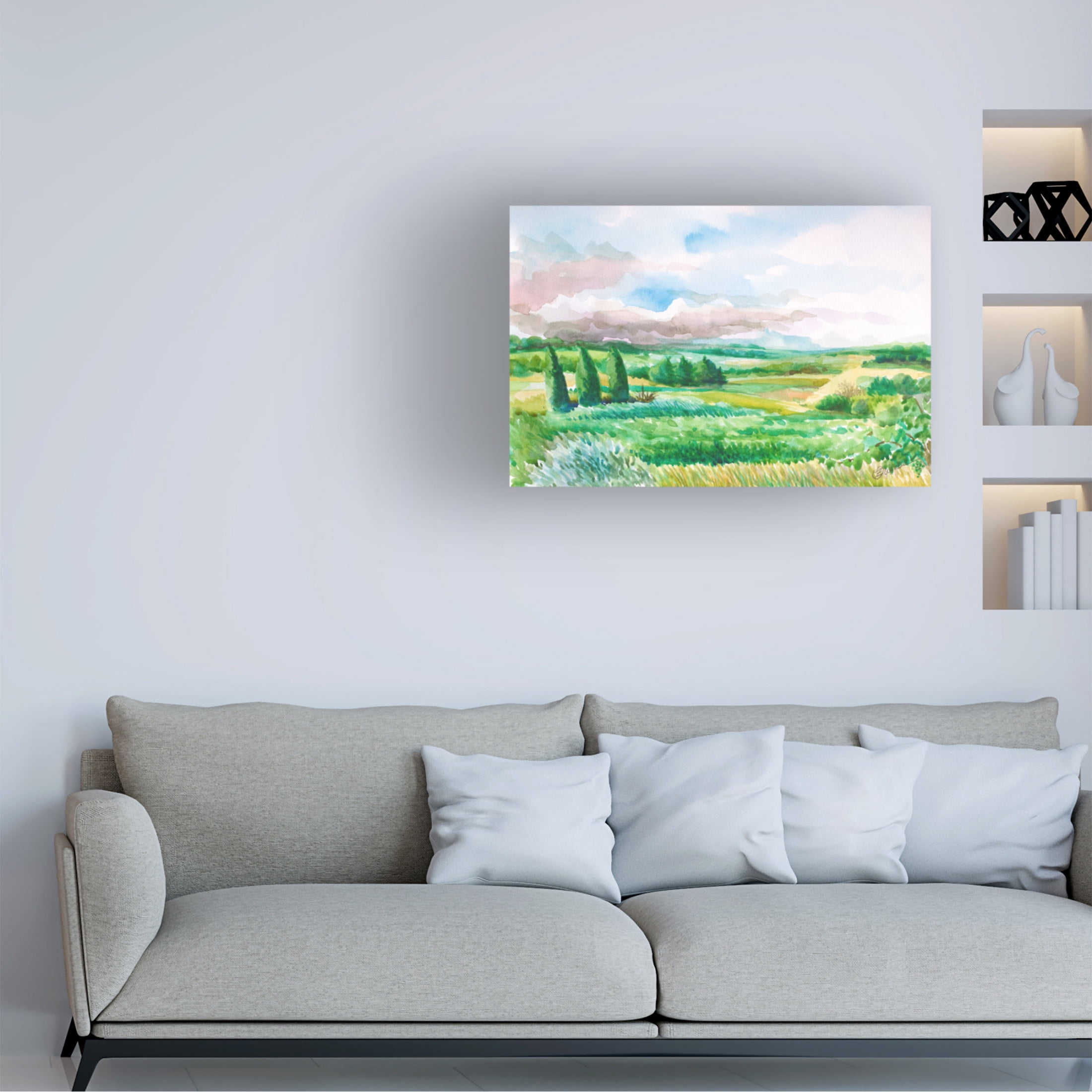 Canvas Wall Art - Oxana Zaika 'Vineyards France Occitanie' Wall Art for Living Room, Bedroom, or Office Décor by Trademark Fine Art - 32 x 22 Inches
