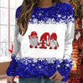 thumbnail image 1 of Pavied Chandails à Capuchon pour Femmes, Chandails à Capuchon Graphiques, Imprimé Bonhomme de Neige Flocon de Neige Automne/hiver Pull Décontracté Col Rond, Chandail en Molleton pour Femmes, Chandails en Molleton Col Rond, Pulls à Capuche pour Femmes, Bleu TP, 1 of 3