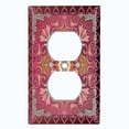 thumbnail image 2 of Metal Light Switch Plate Cover Elegant Red Mandala Flower Tile Pattern TIL068, 2 of 13
