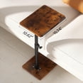 thumbnail image 3 of Sofa Armrest Tray Table for Couch Swivel Height Adjustable End for Small Spaces Snack Side Table for Bed or Chair with Phone & Tablet Slot (Rustic ), 3 of 6