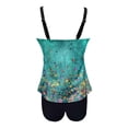 thumbnail image 5 of DHFJKG 2 Piece Swimsuits For Women Floral Print Tankini Set Beach Pool Party Scoop Neck Spaghetti Strap Tankini Top With Boyshorts Trendy Beachwear, 5 of 5