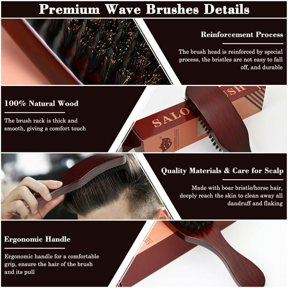 100% Boar Bri stle Wave Brush Brown