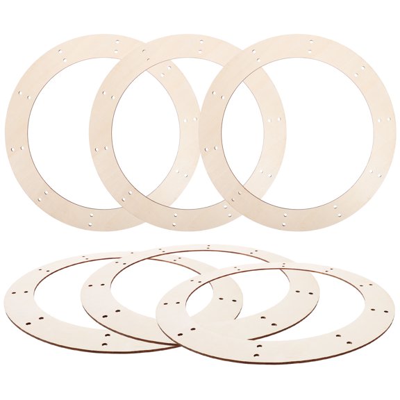 ULTNICE DIY Round Wreath Frames for Craft in Light Yellow Color 6 Pieces Set 12 Inch