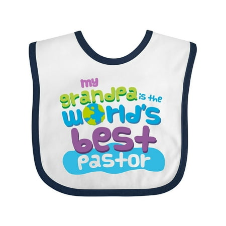 

Inktastic Grandpa Worlds Best Pastor Gift Baby Boy or Baby Girl Bib