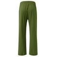 thumbnail image 5 of KALE Linen Pants Women Palazzo for Casual Womens Cotton Loose Comfy Work With Pockets Elastic High Waist Paper Bag Drawstring Baggy Pants Army Green, 5 of 6