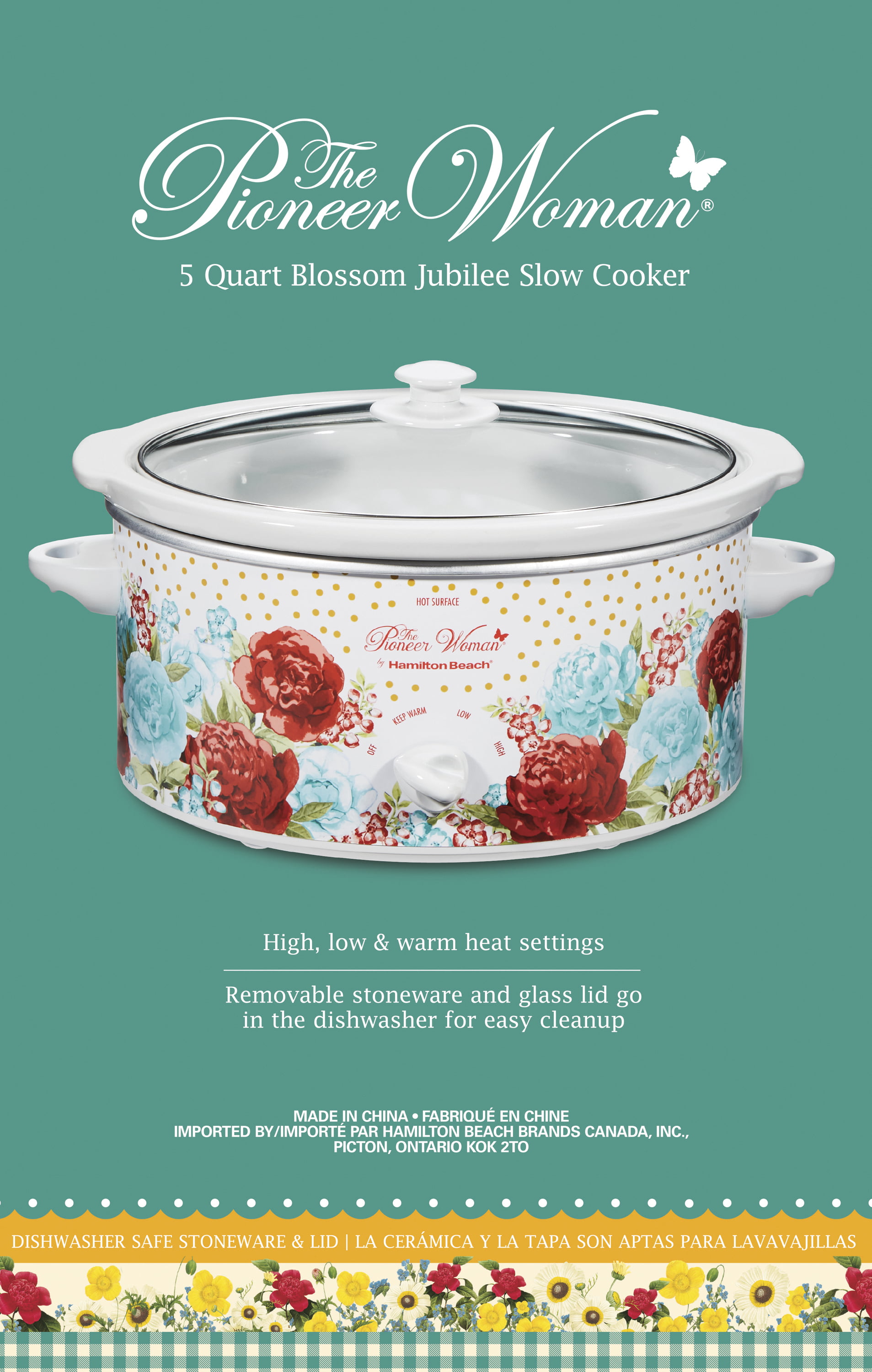  The Bake Shop Pioneer Woman Small 1.5 Quart Slow Cooker 2 Pack  Set Sweet Romance Floral and Gingham, multi: Home & Kitchen