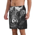 thumbnail image 2 of Fuzoiu Geometric Bull Design Print Men's Beach Shorts,Men's Swim Trunks,Quick Dry Board Shorts with Pockets,Men's Bathing Suits for Surfing, Running, and Casual Wear-X-Large, 2 of 6
