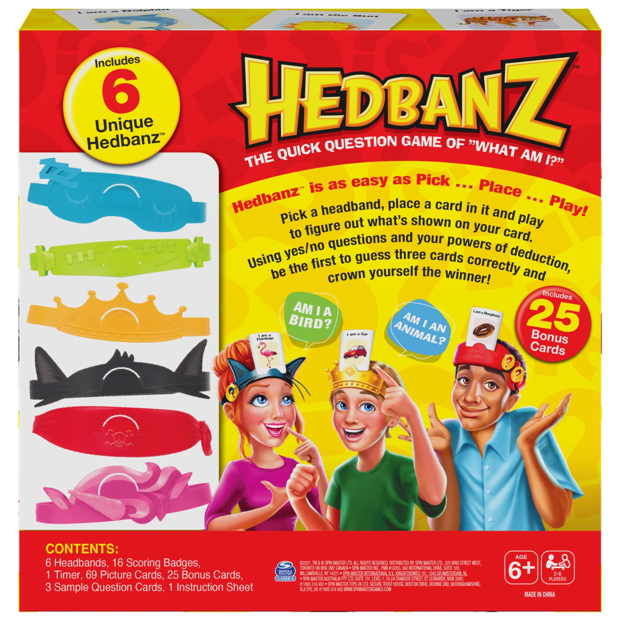 Hedbanz Picture Guessing Game with 25 Bonus Cards, for Kids Ages 6+, Walmart Exclusive