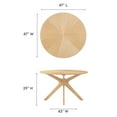 thumbnail image 6 of Modway Crossroads 47" Round Modern Wood Dining Table with Legs in Oak, 6 of 7