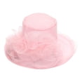 thumbnail image 3 of CHENge Women's Organza Derby Hat Flower Wide Brim Fascinator Sun Hats for Women Wedding Tea Party Fancy Hat, 3 of 4