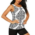 thumbnail image 2 of Womens Tank Tops, Paisley Pattern Black White Round Neck Sleeveless Summer Tops Loose Fit Trendy Workout Casual Shirts, 2 of 8