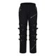 thumbnail image 4 of Pantalones largos para hombre, moda, con cremallera, botones, lisos, informales, con bolsillos, deportivos, de poliéster, 4 of 6