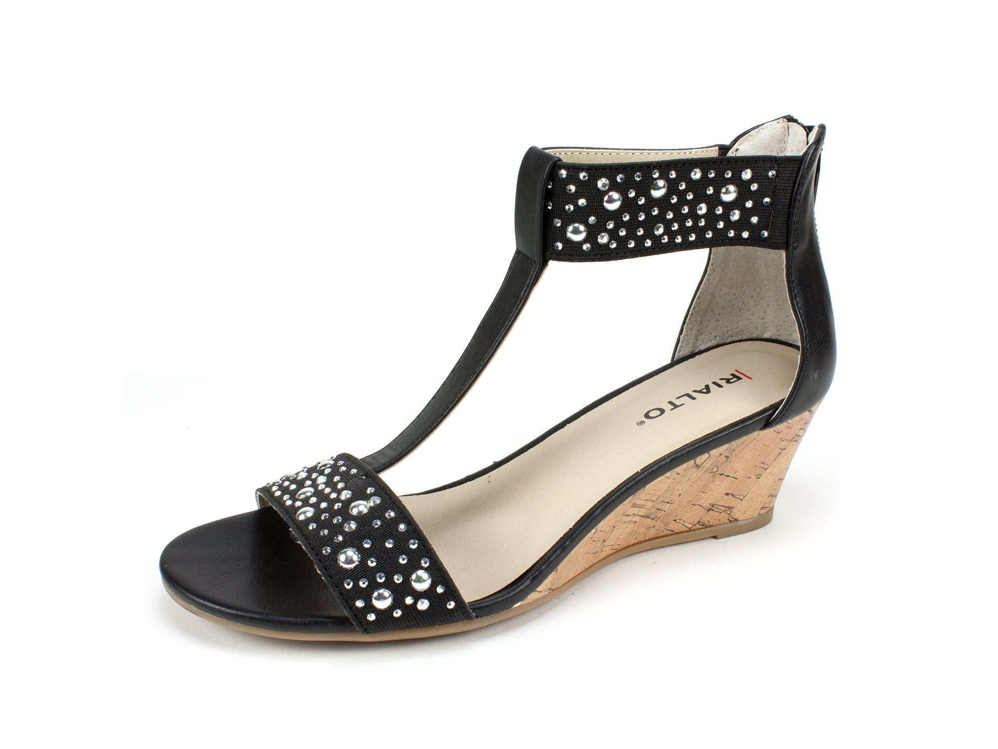 Rialto Womens Cleo Leather Open Toe Casual Platform Sandals