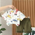 thumbnail image 2 of Boys' summer suit, car dinosaur shirt, short sleeved children's summer westernized casual wear, new baby set, 2 of 4