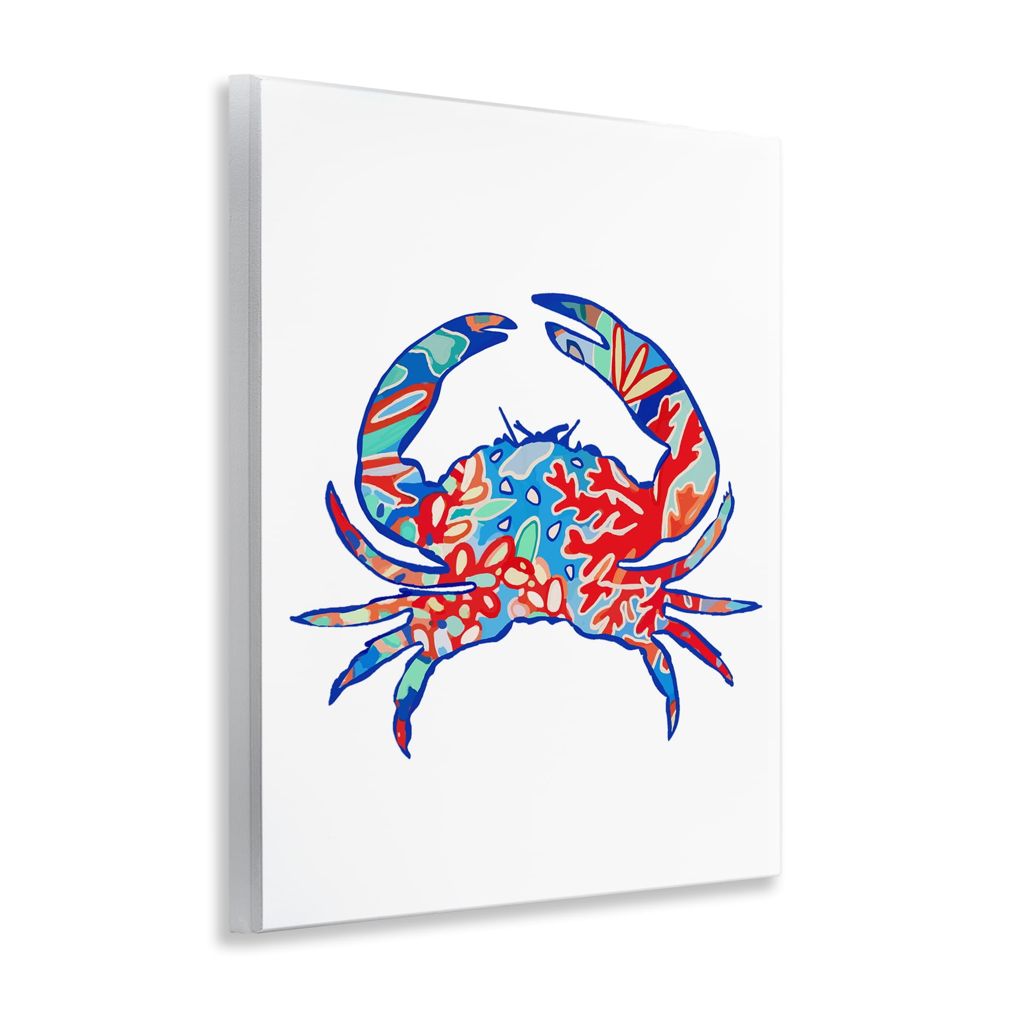 Stupell Industries Coral Patterned Crab Animals & Insects Painting Unframed Art Print Wall Art, 11 x 14