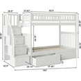 thumbnail image 4 of HomeStock Zen Zone Staircase Bunk with Turbo Charger and Bed Drawers-Color:White,Size:Twin over Twin, 4 of 10