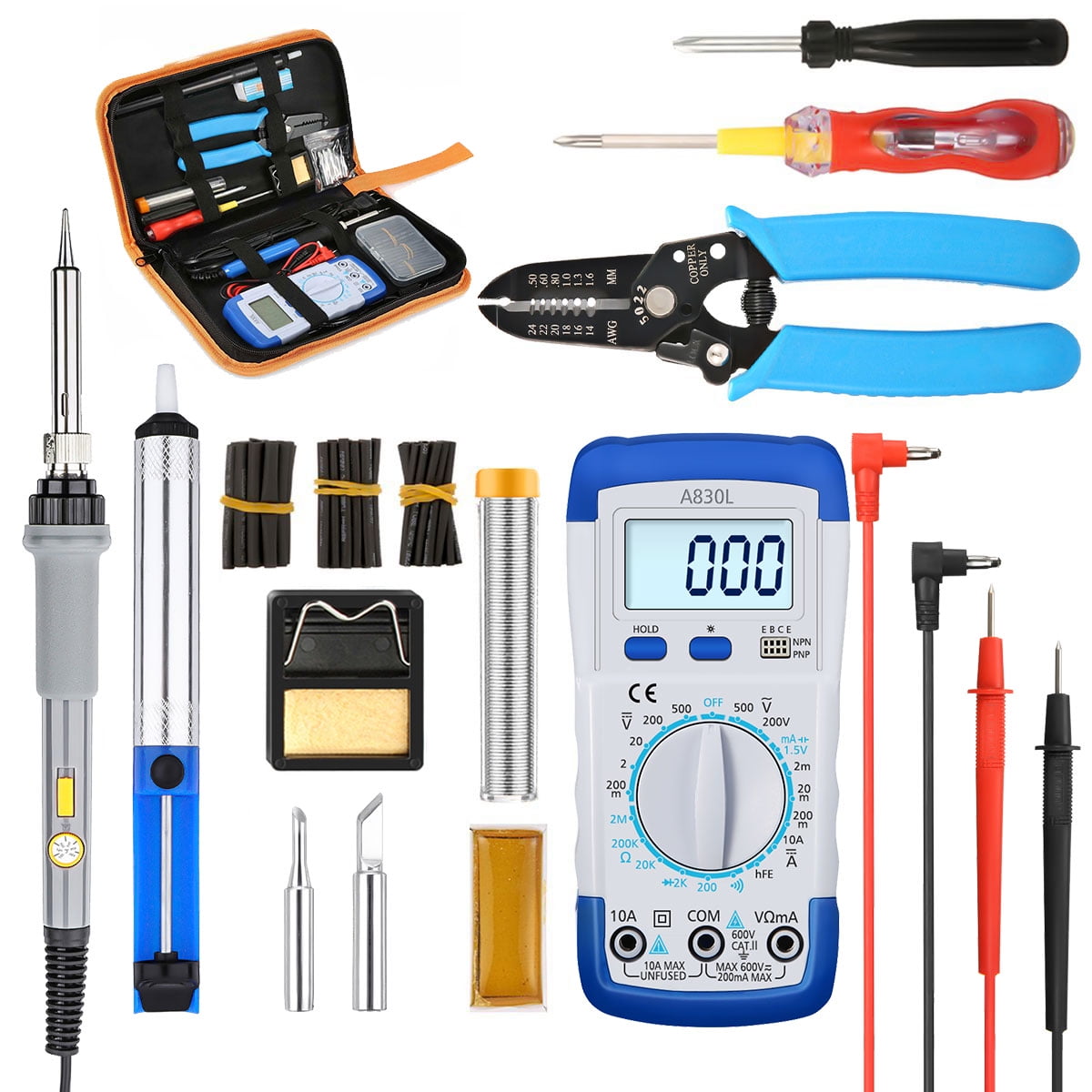 Electronic Soldering Iron Kit, 10in1, 60W Adjustable Temperature