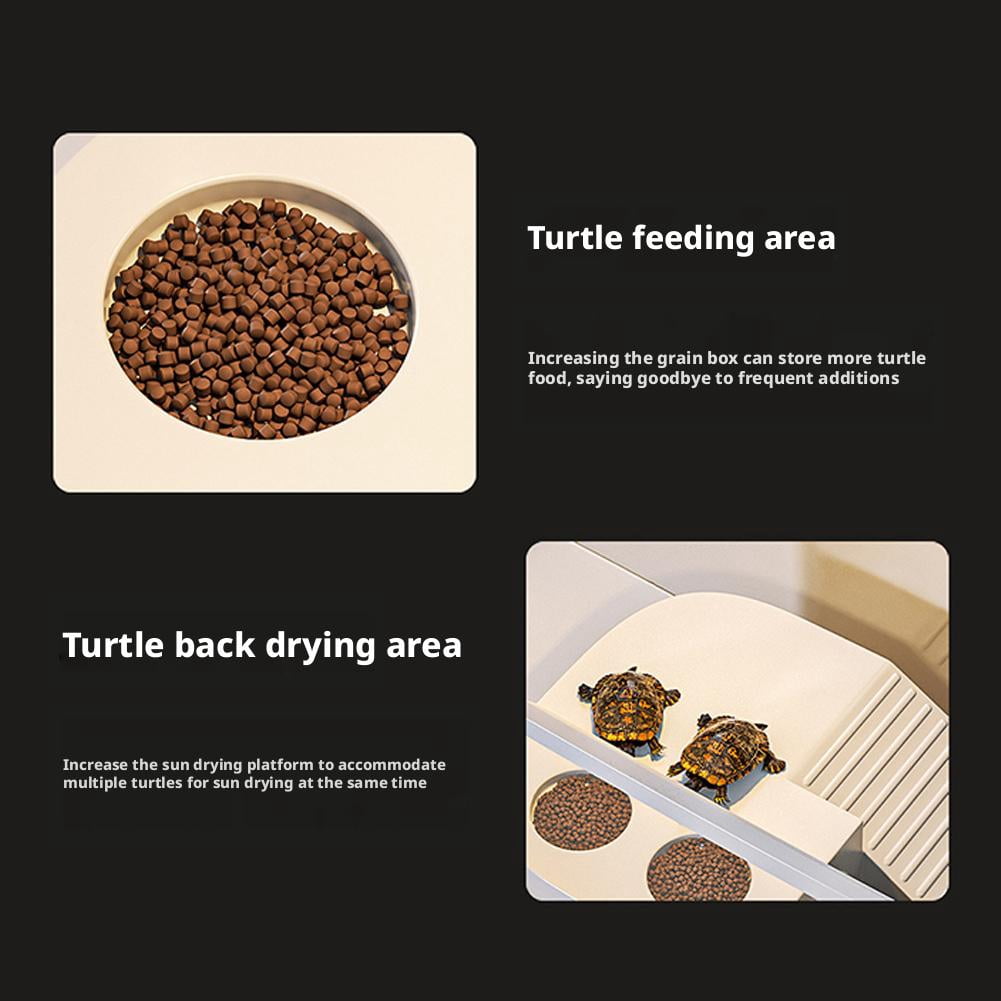 Turtle Tank Ecological Landscape Habitat, Small Luxury Terrapin Villa with Basking Platform, Drainable Breeding Tank for Red Eared Slider