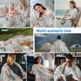 thumbnail image 5 of Green Blue Pink Botanical Cooling Blanket, Lightweight Breathable Summer Throw Blanket with Double Sided Cold Effect, Spring Floral Vintage Picnic Beach Blankets Bed Sheet for Hot Sleepers 60"x80", 5 of 8