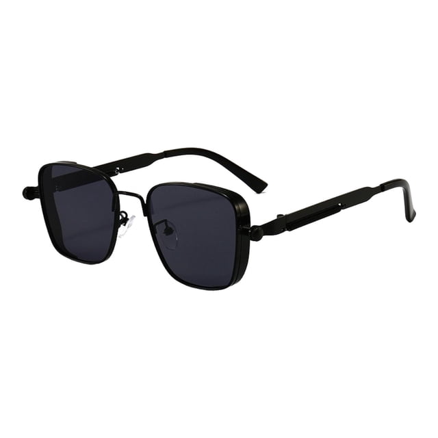 Gafas de sol cuadradas Steampunk portátiles, modernas, para fiestas, conducir y pescar. Negro