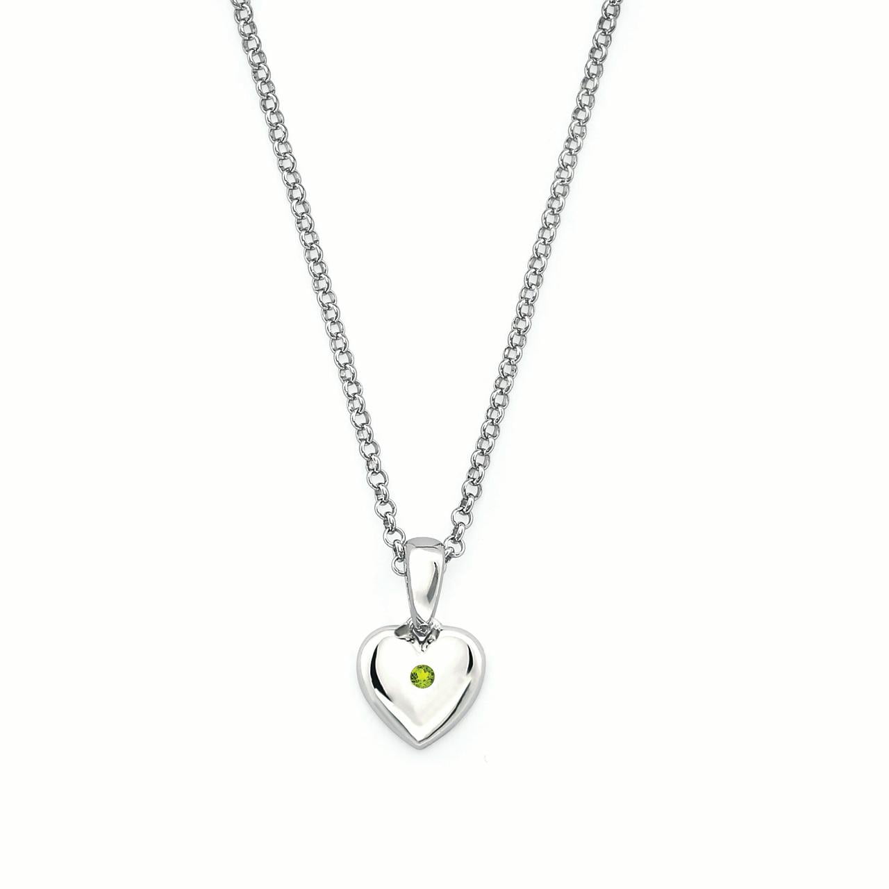 LADIES AUGUST PERIDOT BIRTHSTONE NECKLACE PENDANT STERLING SILVER 925 //ROSE GOLD