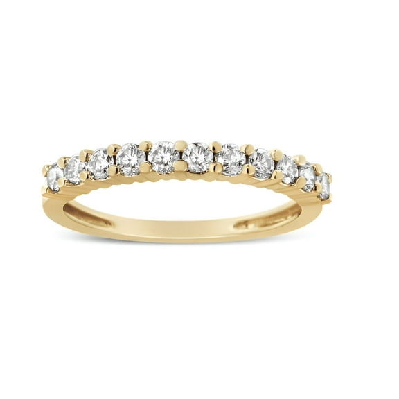 VIRAJ GEMS 1 Ct Lab Grown Diamond Semi Eternity Ring VS1 Clarity E-F Color, 14K Gold over Round Band for Women | Fine Jewelry Perfect for Daily Wear Wedding Gifts
