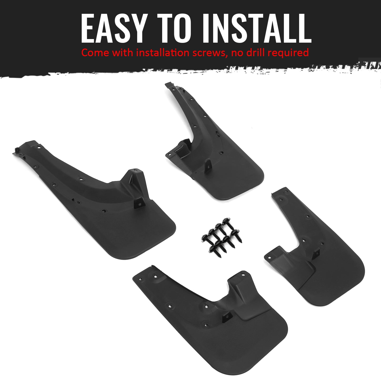 Ikon Motorsports 4PCS Front Rear Mud Flaps Wheel Arch Splash Guards MudFlaps For 2005-2009 Toyota 4Runner Limited & SR5, Black PP Polypropylene 7662