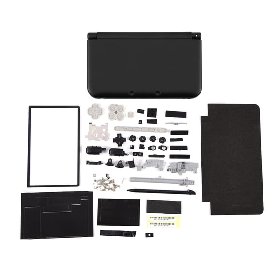 Falleo Clearance Full Housing Case Cover Shell Repair Parts Complete Replacement Kit for Nintendo 3DS XL Black