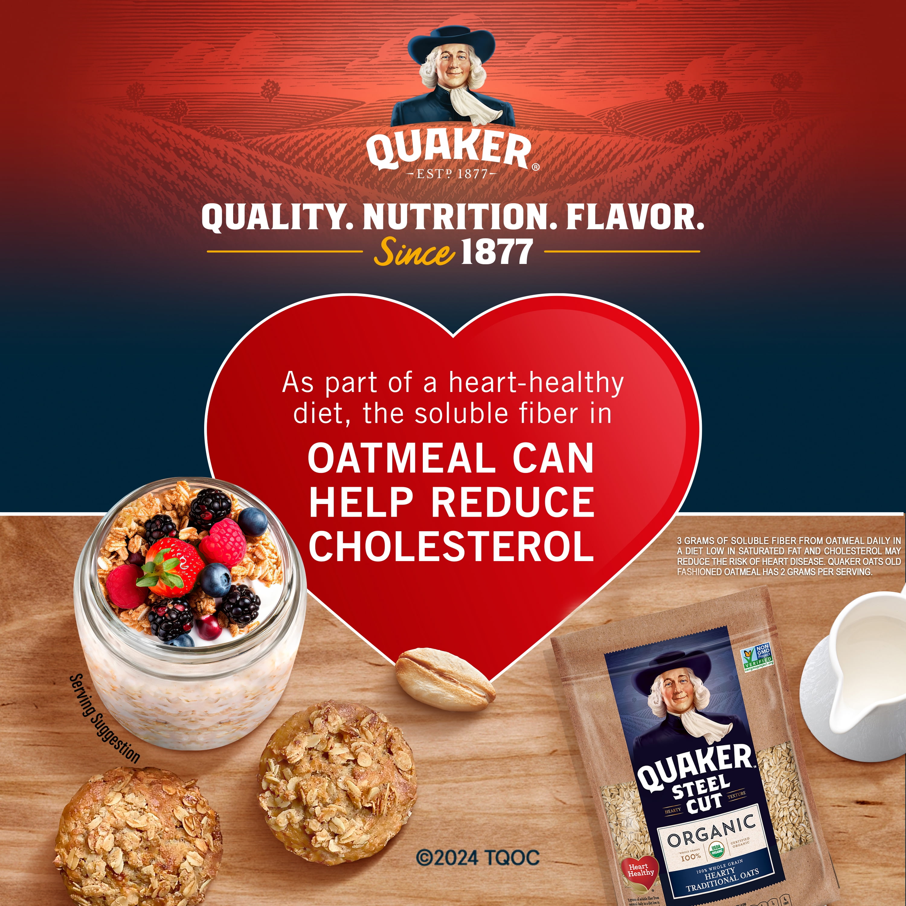 Quaker Whole Grain Oats Quick 1-Minute Oats 80 oz, 2 Count