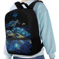 thumbnail image 4 of Uourmeti Turtle and Floral Pattern Smooth Zipper Backpack for School Shopping, Adjustable Shoulder Straps Travel Backpack Lightweight School Backpack, 4 of 6