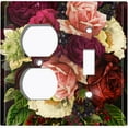 thumbnail image 4 of Metal Light Switch Plate Outlet Cover Rose Red White Wallpaper ROS020, 4 of 13