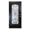 thumbnail image 4 of KaMic 36" x 80" Environment Damage Resistant Polyurethane Composite Exterior Entry House Front Door, Wrought Iron Door w/ Openable Tempered Rain Glass Window, Right-Hand Double Door Inward Swing Espre, 4 of 19