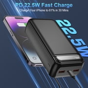 50000mAh 22.5W Portable Charger, USB‑C Fast Charging Power Bank, 3 Outputs 2 Inputs, LED Digital Display for Electronic Devices
