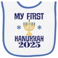 thumbnail image 2 of Inktastic 2025 Babys My 1st Hanukkah Baby Terry Cloth Bib, 2 of 3