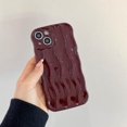 thumbnail image 4 of ORUYROP Designed for iPhone 12 Pro Max Case,Water Ripple Pattern Curly Wave Frame Soft Cute Phone Cover for Men Women Girls, Claret, 4 of 7
