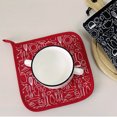 thumbnail image 5 of Rejilla para ollas básica diaria de algodón para cocina, posavasos resistentes al calor, utilizada para cocinar y hornear, 20 cm x 20 cm, juego de 3 rojos., 5 of 5