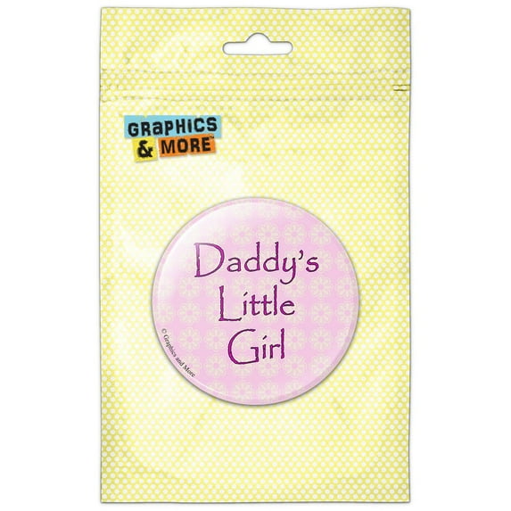 Daddy's Little Girl Pink with Flowers Refrigerator Button Magnet