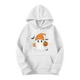 thumbnail image 3 of GaThRRgYP Lightweight Winter Sweatshirt Female,Women Long-sleeved Hooded Pocket Halloween Printed Casual Loose Sweatshirt White XS, 3 of 4